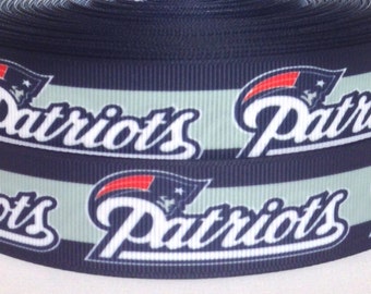 3 yards 1" New England Patriots Grosgrain Ribbon-Patriots Ribbon-3 yards Patriots Grosgrain Ribbon-1" New England Patriots Grosgrain Ribbon