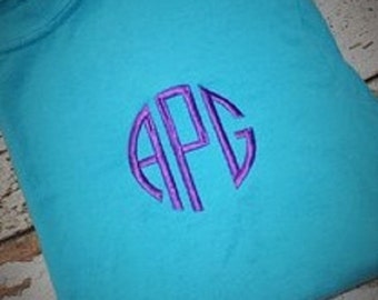 Monogrammed Short or Long Sleeve T-Shirt, Short Sleeve Monogrammed Shirt, Long Sleeve Monogrammed Shirt, Women's Monogrammed Shirt