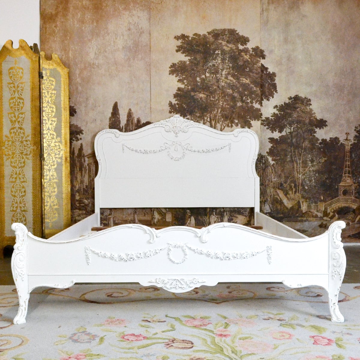 Shabby Cottage Chic White French Style Vintage Bed Frame Haute Juice
