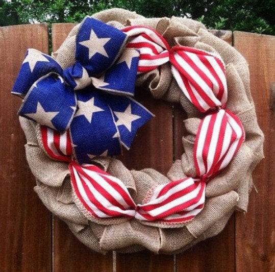 Summer Wreath Flag Wreath Patriotic Wreath Red White And