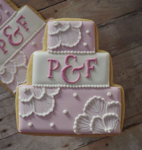 Wedding Cake Decorated Sugar Cookies by SweetNelsons on Etsy