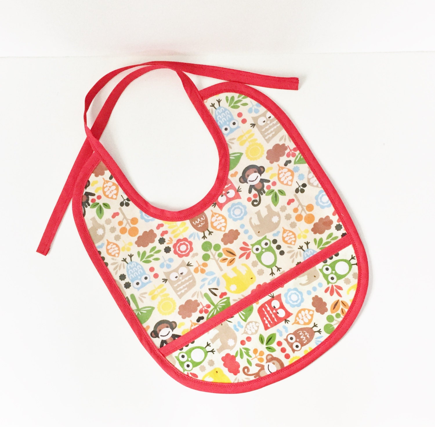 Plastic Baby Bib/Toddler Bib with Catch all Pocket by ForDahBaby