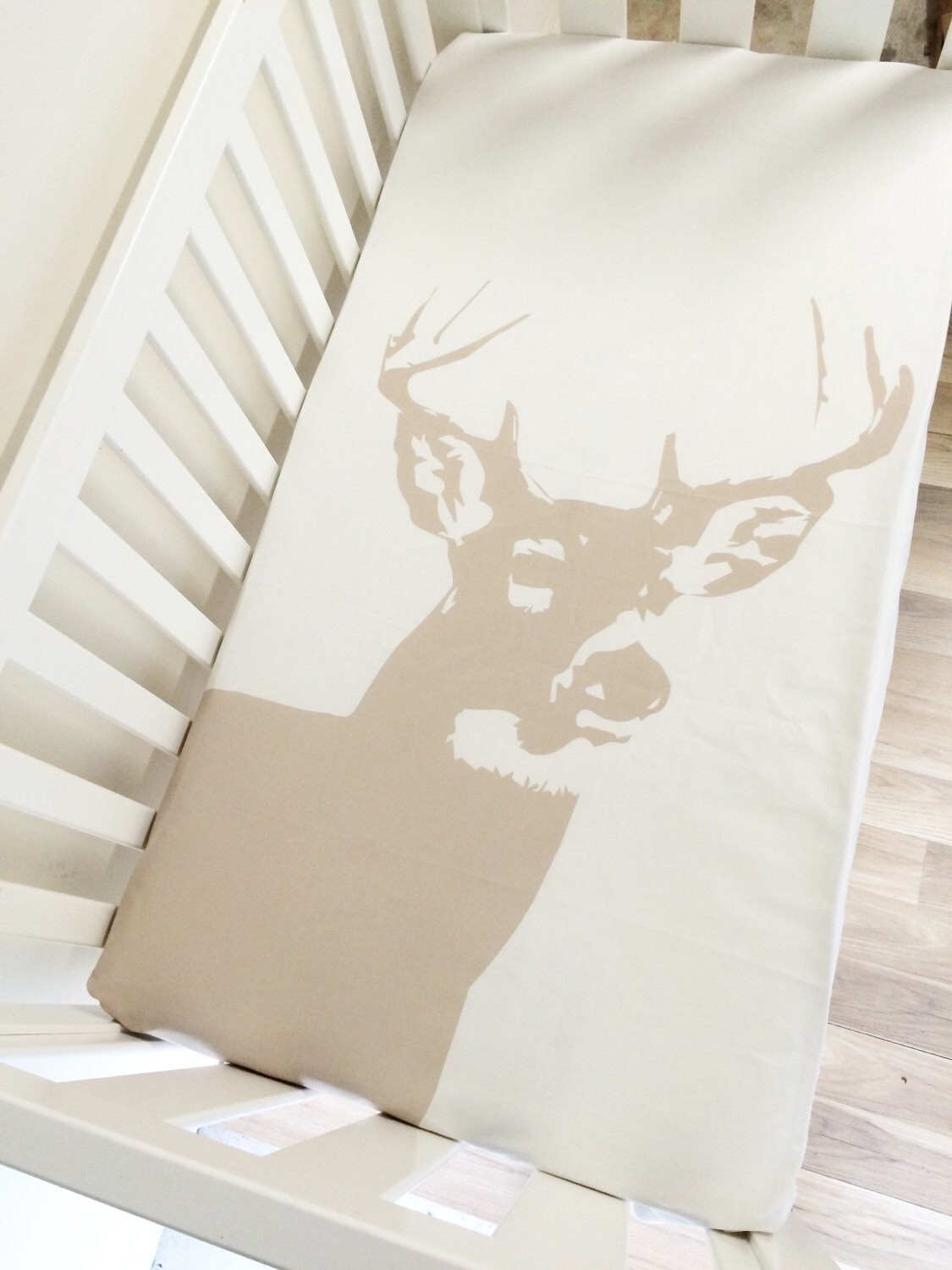 Stag Deer Fitted Cot Sheet Crib Sheet Nursery by ElskeLittleStyle