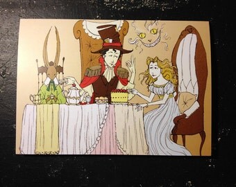 Alice in Wonderland Tea Party Birthday Card