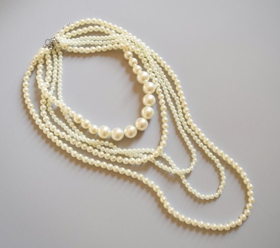 Long Layered Elegant Versatile Chunky Pearls by modandsoul on Etsy