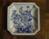 Plate w/Blue Asian PhesantsANREA by SADEK Square 8"