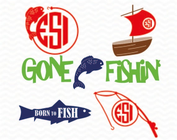 Download Fishing monogram designs SVG DXF EPS Studio 3 by ESIdesignsdigital