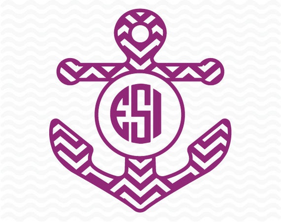 Download Chevron Monogram Anchor design SVG DXF EPS vinyl cut