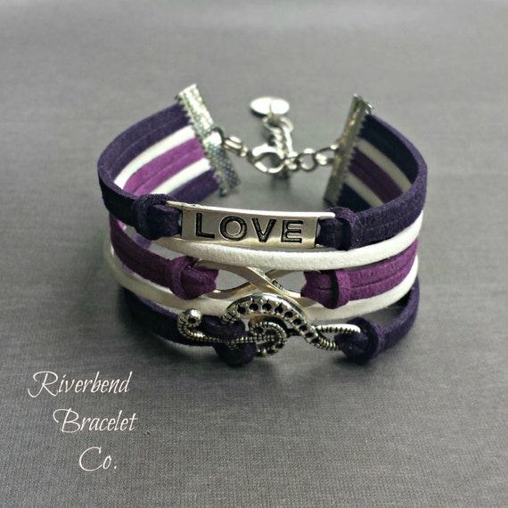 Music Note Bracelet Treble Clef Bracelet by RiverbendBraceletCo