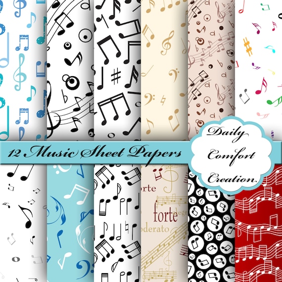 Sheet Music Digital Paper Music Digital by DailyComfortCreation