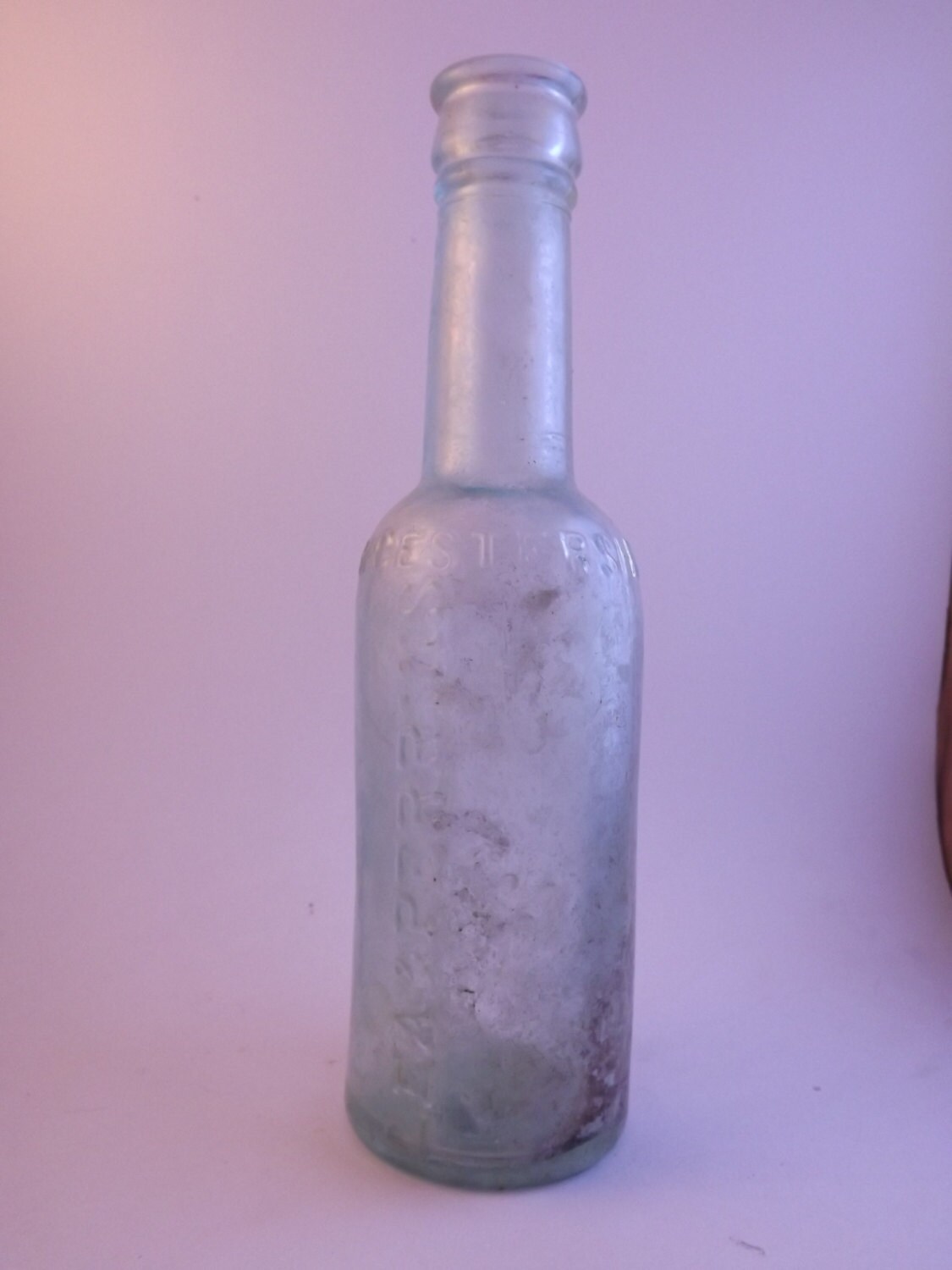 Antique Glass Lea & Perrins Worcestershire Sauce Bottle