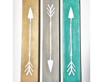 Rustic White Wooden Arrows - 3 Piece Set, Rustic Decor, Farmhouse Decor, Arrow Decor, Rustic Nursery Decor, Gallery Wall Decor, Wooden Arrow