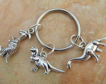 Dinosaur Keyring, Velociraptor, T Rex, Brontosaurus, Dinosaur Keychain, Raptor Gift, Dinosaur Gift, Dinosaur Charm, Jurassic, Dino Gifts
