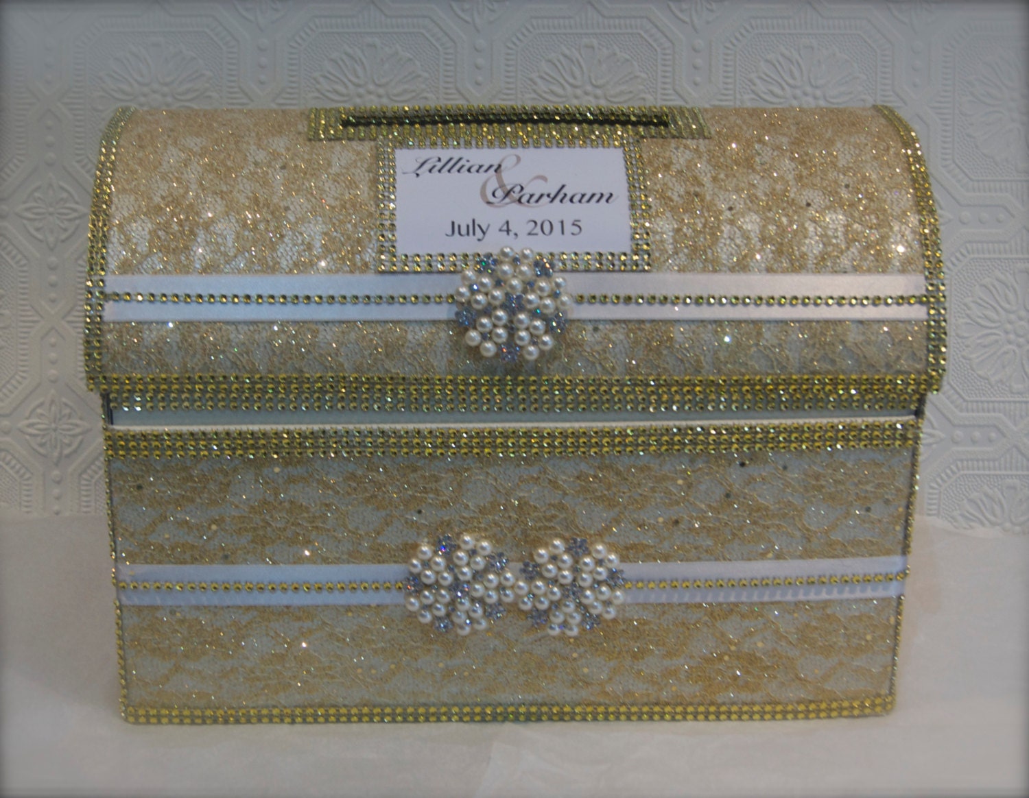 Wedding Wedding Money Box gold treasure chestpersonalized card boxgold boxwedding box