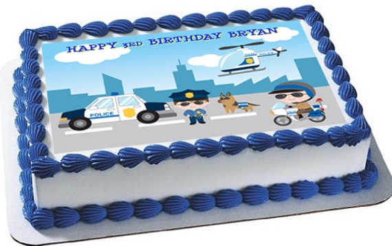 Police edible cake topper police edible cupcake toppers