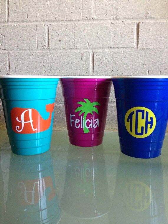Party Solo Cups doublewall insulated Monogrammed Personalized Tumbler
