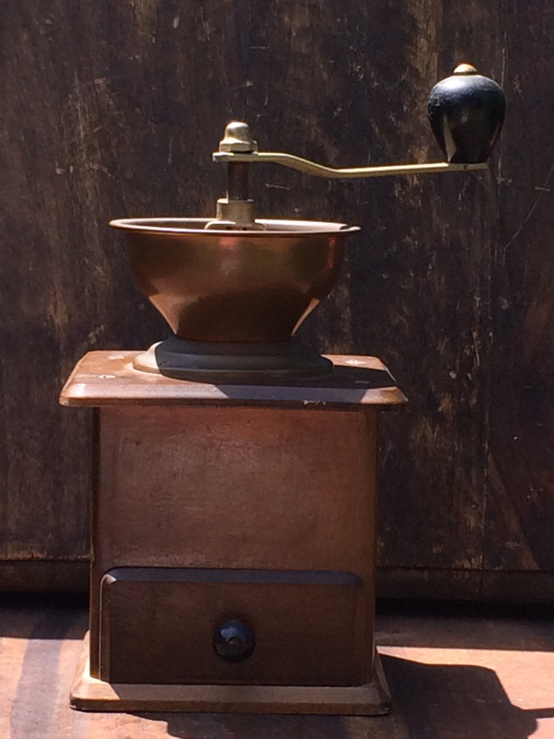 Mid Century Wooden Coffee Grinder, Coffee Grinding Box Haute Juice