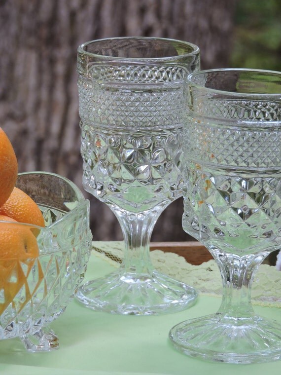 Wine Juice Glasses (4) Wexford Patten by Anchor Hocking CrissCross