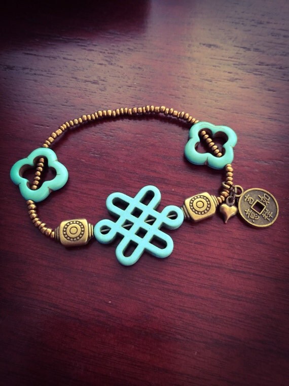 Asian style Luck charm Scroll bracelet by LoveYouMoreCo on Etsy