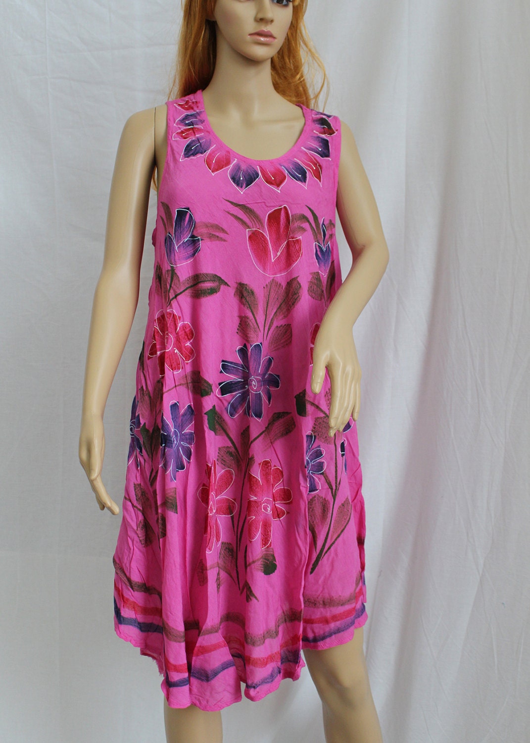 Cute Handmade Summer Outfit Pink Tie Dye Dress Authentic