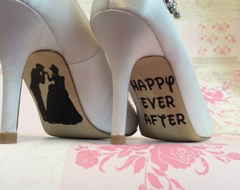 Cinderella Disney Wedding Day Shoe Sole Vinyl Decals Stickers Princess Prince Marriage Gift Happy Ever After Accessory Something Blue Magic