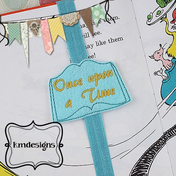 Book once upon a time ITH headband bookmark embroidery Digital