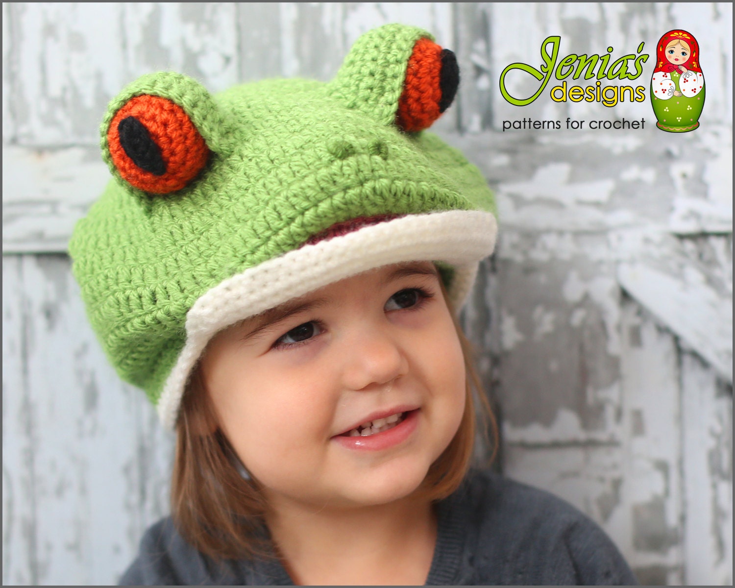 CROCHET PATTERN Tree Frog Animal Hat Pattern for Baby