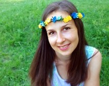 from flower crown e crown flag yellow flower Gift crown flower Ukraine ukraine Blu color from flower crown e crown flag yellow flower Gift crown flower Ukraine ukraine Blu color