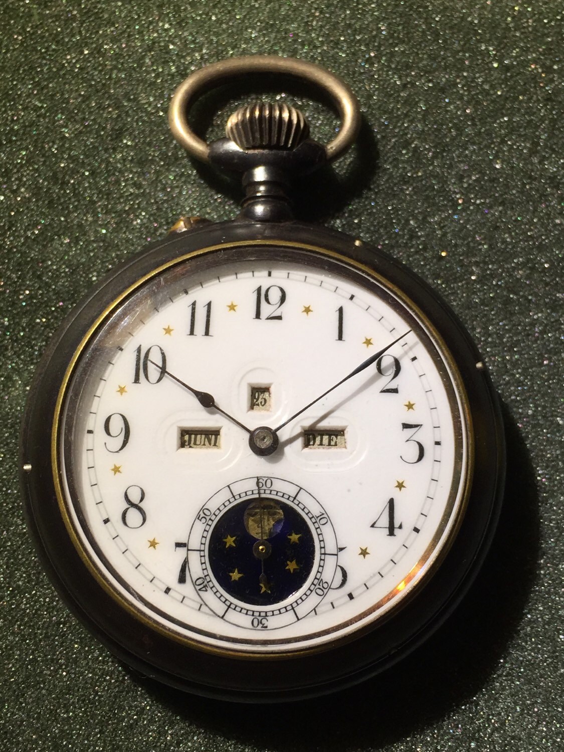 antique moon phase pocket watch