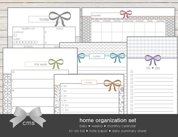 Home Organization Planner printable with calendars, schedules, to-do ...