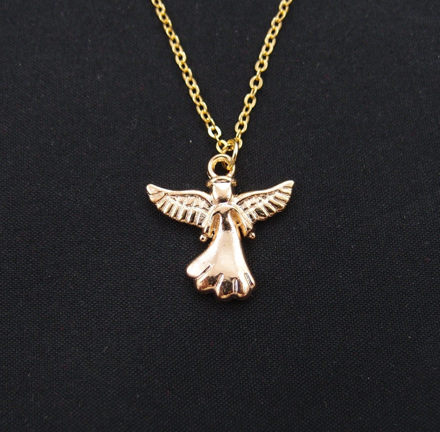 angel necklace gold filled gold guardian angel charm angel