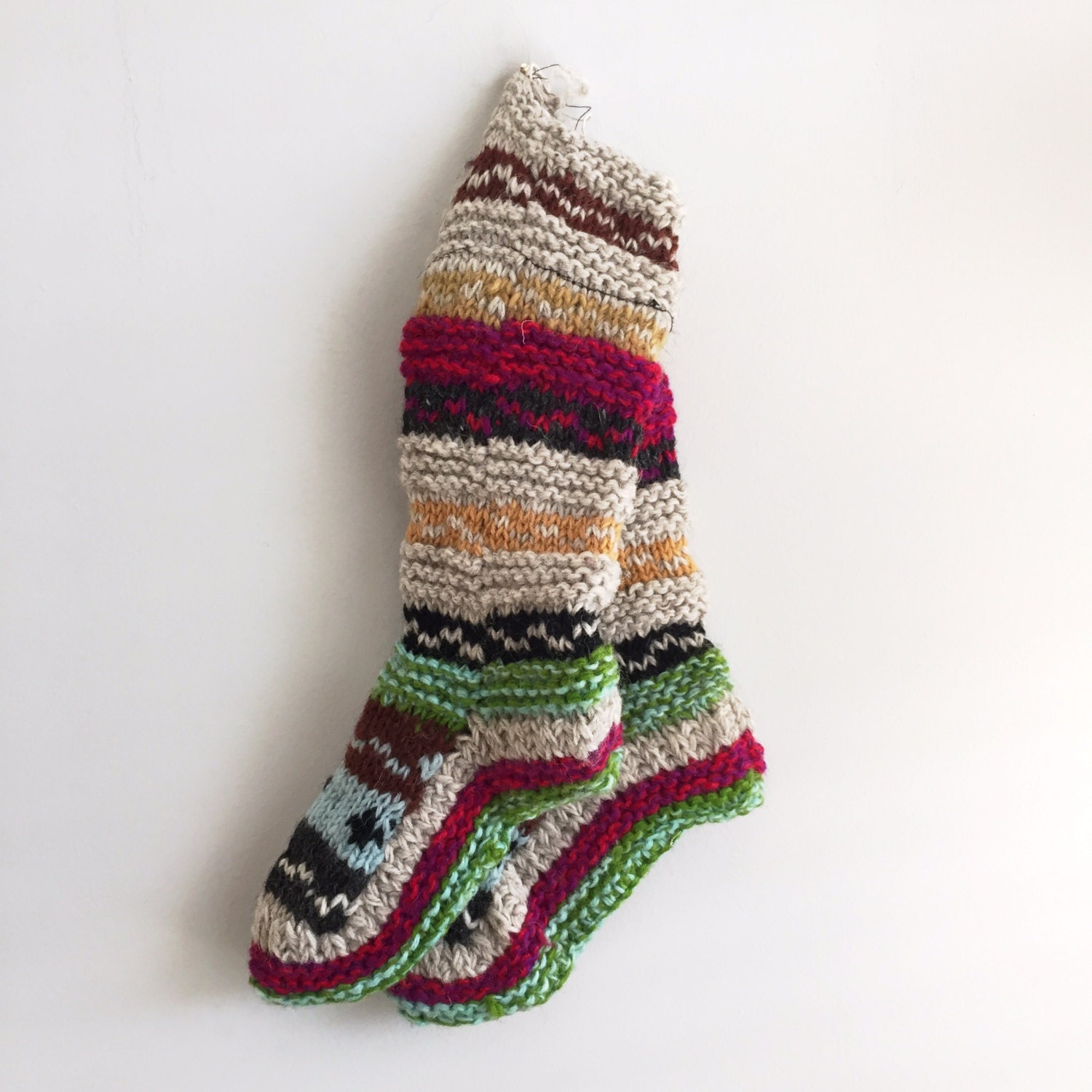 HandKnit Yak Wool Tibetan Sock/Slipper by TibetanSocks on Etsy