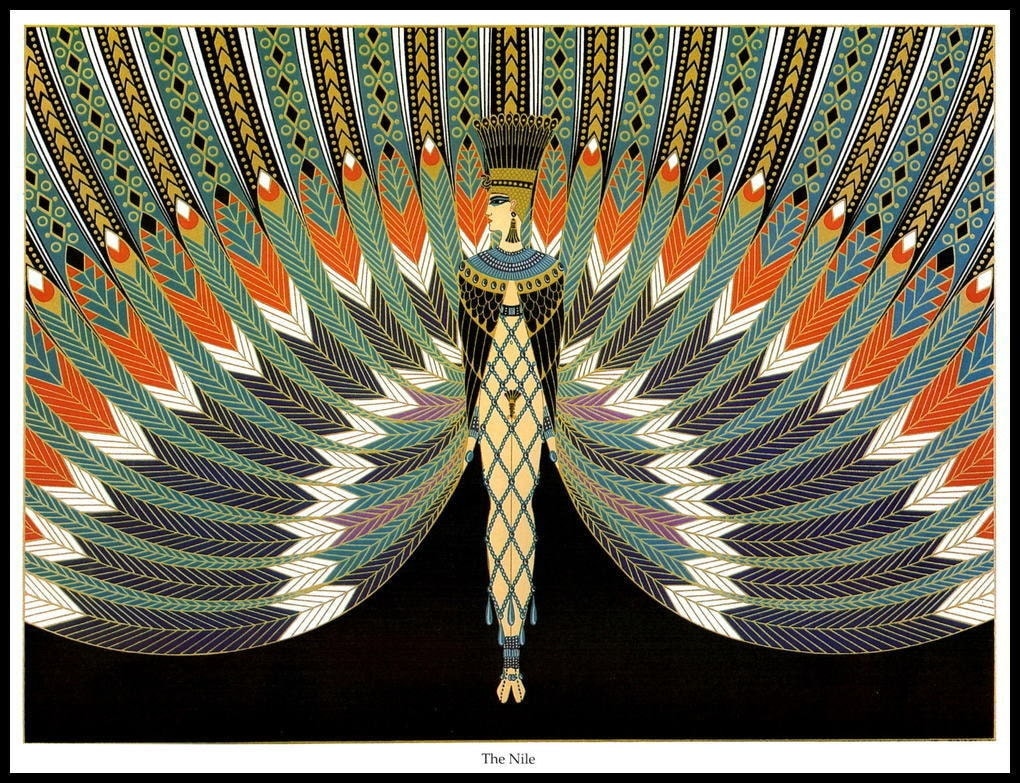 Erte Classic Art Deco Print 'The Nile' Original
