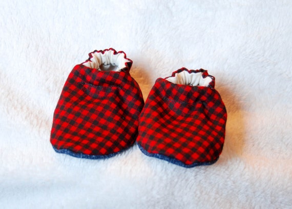 red plaid booties