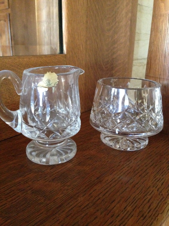 Waterford Lismore Vintage Footed Creamer and Sugar Bowl