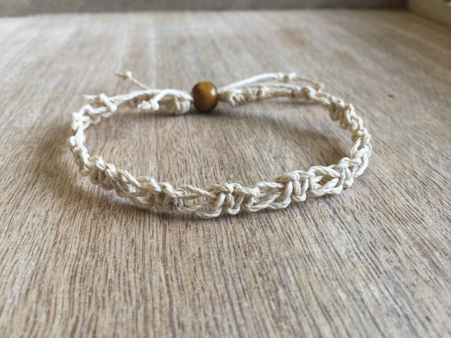Hemp Anklet Braided Anklet Macrame Anklet Surfer by Fanfarria