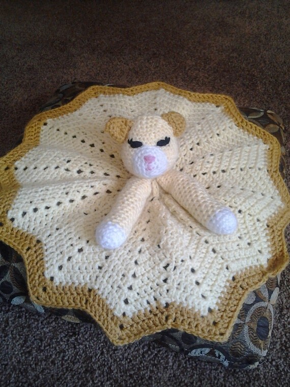 crocheted cat lovey blanket security blanket by LoveMyLoveys