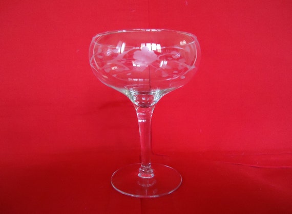 Vintage Etched Champagne Saucers 4