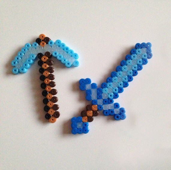 Minecraft Axe Perler Beads