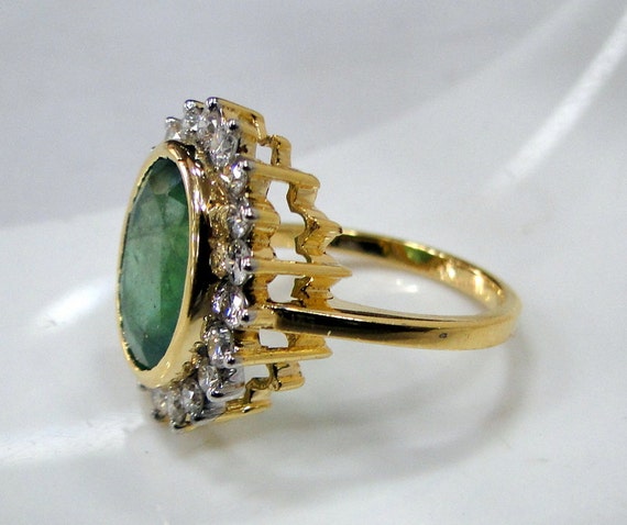 tribalexport - Emerald Ring vintage antique 18 K solid gold Diamond ...