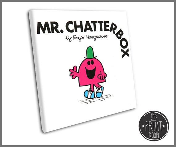 Mr Men Mr. Chatterbox Children's Book Art by ThelittlePrintRoom15