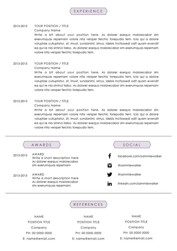 Modern resume template 2 Page Resume 1 Page by StudioMTemplates