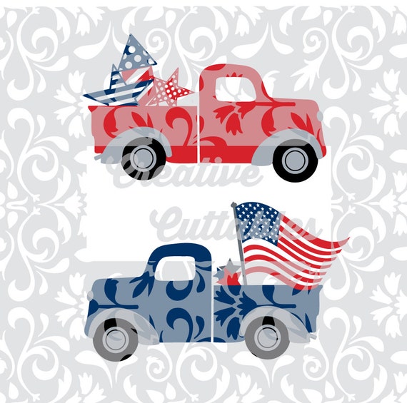 Download Patriotic 4th of July Trucks for Silhouette or other craft