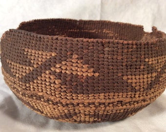 Native American Indian Basket 6" wide