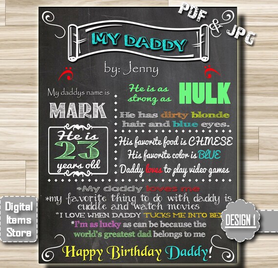 Happy Birthday Daddy Printable Signs