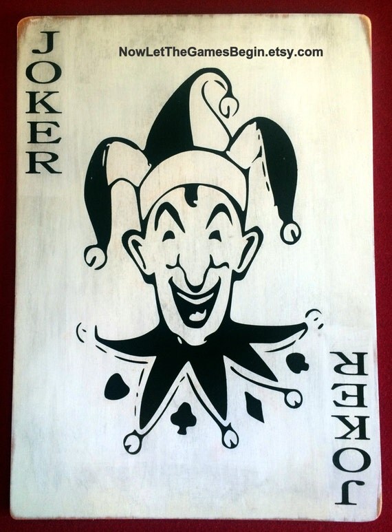 Large playing card oversize card Joker by NowLetTheGamesBegin