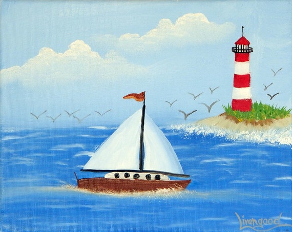 sailboat lighthouse paintings