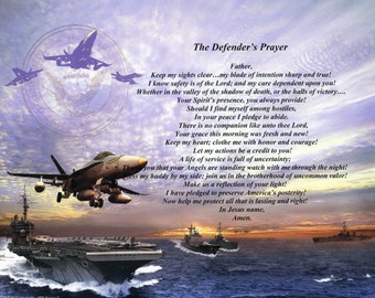 Defender's Prayer-Air Force Poetry Art Print by DivinelyNspired