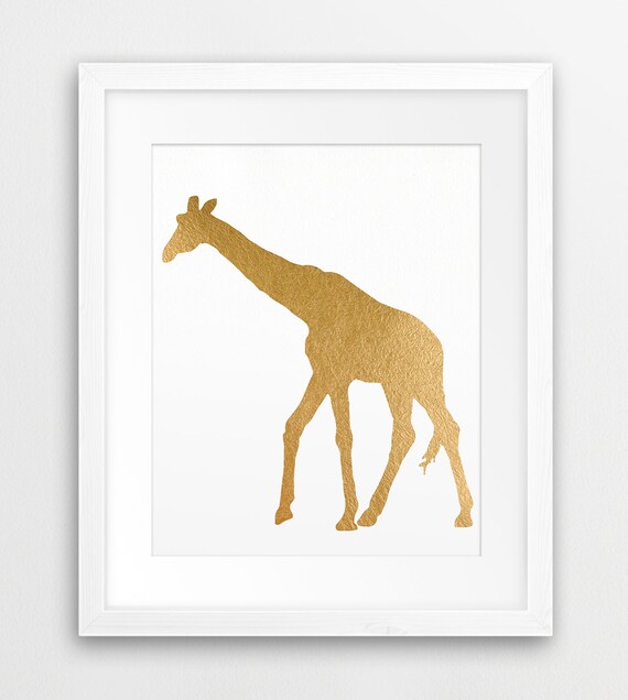 Gold Giraffe Printable File Giraffe Silhouette Gold Foil