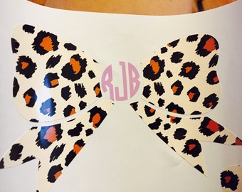 Large Monogrammed cheetah car decal